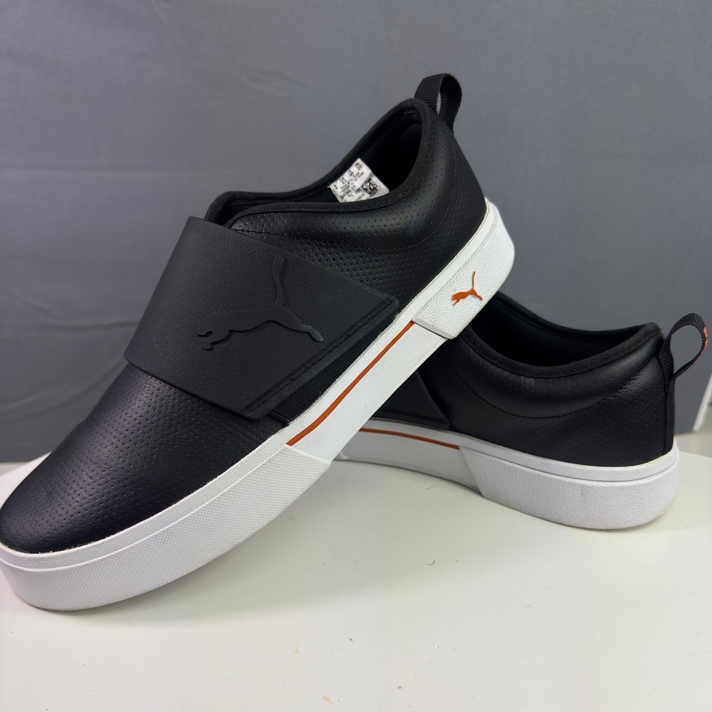 Puma El Rey II Slip On Men Size 10 Black Chili Powder Perf Leather 384369-05